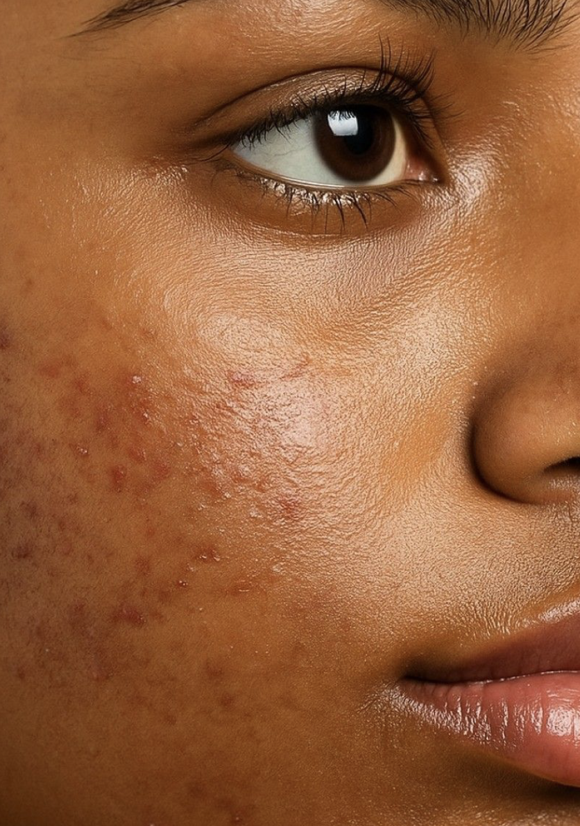 Medical illustration of texture and barrier issues in skin